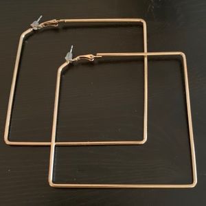 “Girl Boss” style square hoop earrings
